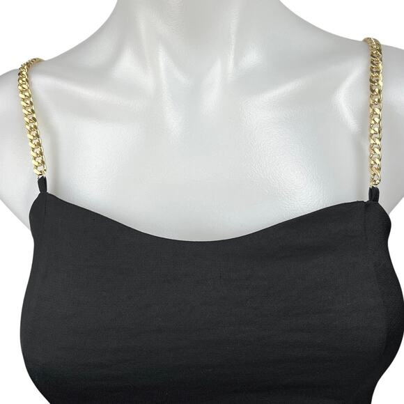 Express Women's Black Sleeveless Chain Strap Cami Camisole Crop Tank Top Size XS - Picture 3 of 5